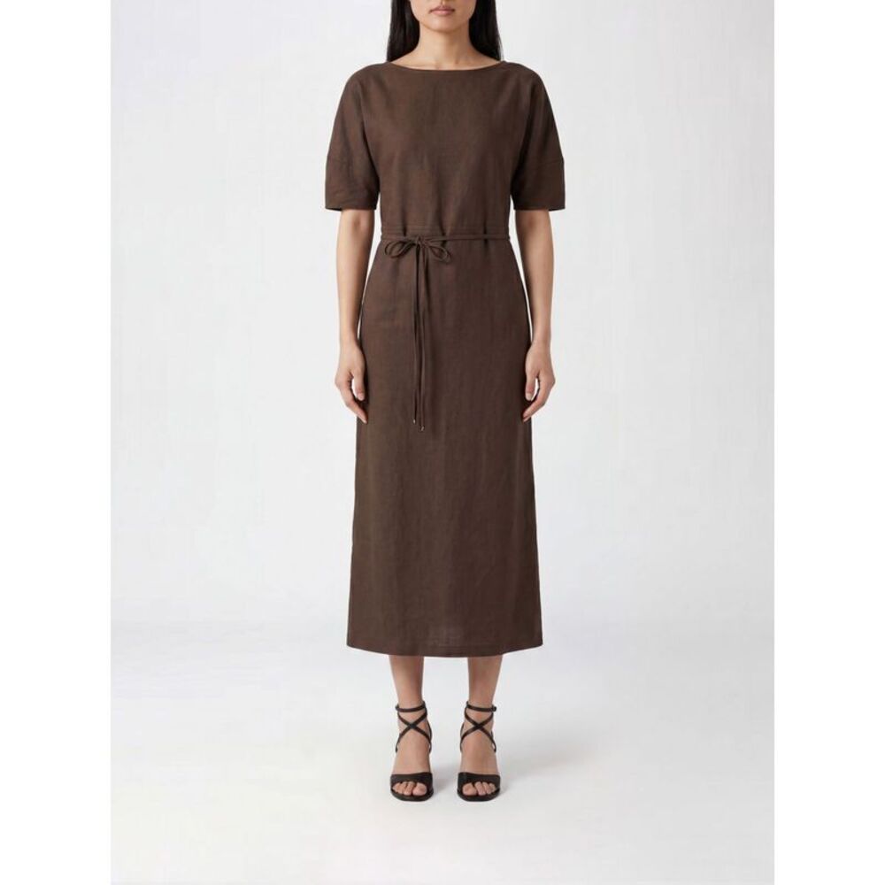 Lemaire Women Cotton And Linen Midi Dress Lemaire